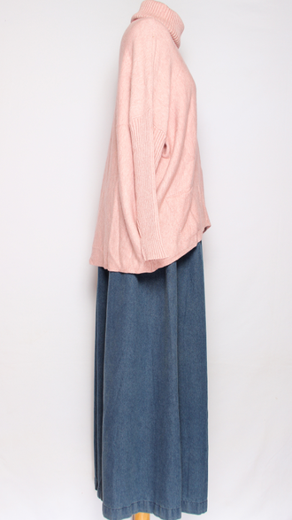 Свитер "ДВА КАРМАНА" розовый,  морская волна р.46-54