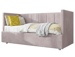 Детская мягкая кровать Квадра 2 90х180 см ткань Teddy 326 розовый