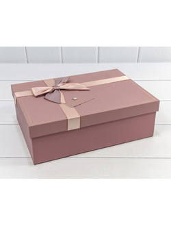 Коробка подарочная с бантом (лиловая), 26*19*8см