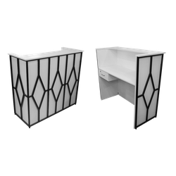 Тучков шоп. Торговое оборудование. Ресепшн. Стойка-ресепшен. Ресепшен Ромб черно-белый цвет.