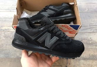 Кроссовки New Balance 574 All Black зимние