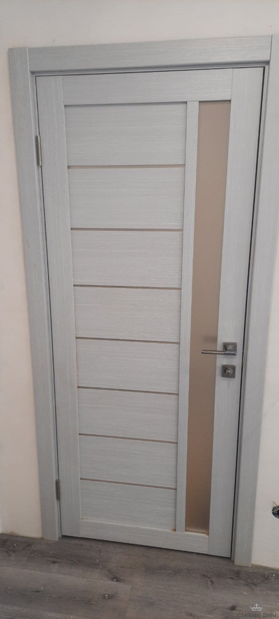 Турин 554 Ясень Серебристый стекло сатин ОП