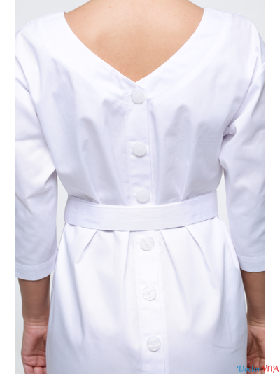 ПЛАТЬЕ DOCLIKE DL382 белое с поясом