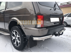 Защита заднего бампера угловая d60 скоба Нива Урбан (2014-…)