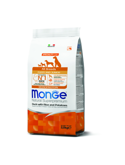 Корм Monge Monoprotein для щенков всех пород с уткой 2,5 кг