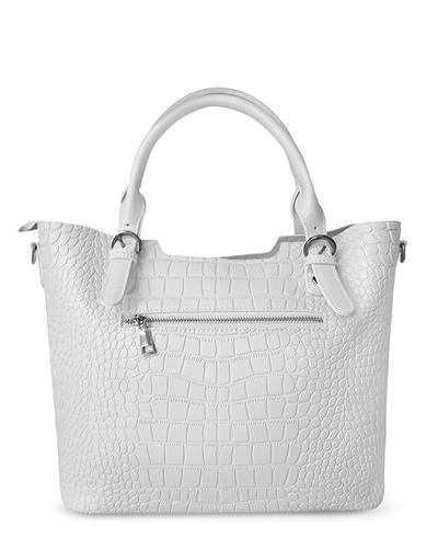 (АРТИКУЛ: 9939/1/61) СУМКА ЖЕНСКАЯ БОЛЬШАЯ, НАТУРАЛЬНАЯ КОЖА, БЕЛАЯ, СПЕРЕДИ КАРМАНЫ, РУЧКИ ЧЕРЕЗ ПЛЕЧО