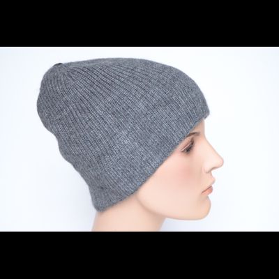 Темно - серая шапка из альпака и шелка Vizio Италия 9015 CL