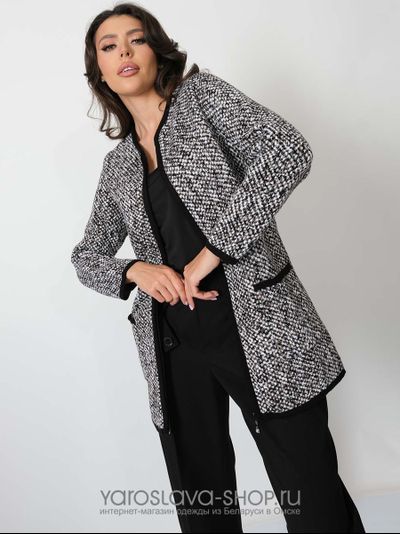 Модель: В-1357Женский вязаный жакет полуприлегающего силуэта