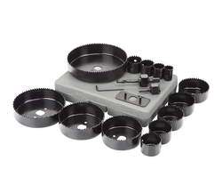 Набор кольцевых пил по дереву в сером кейсе 16 предметов