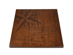 Walnut Veneer Self Edge Table Top with Digital Print provided by Customer