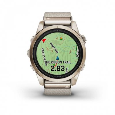 Умные часы Garmin Epix Pro Gen 2 Sapphire Edition 42 мм, золотистый корпус с нейлоновым ремешком сливочного цвета 010-02802-20