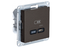 Розетка с USB С высокоскоростная 65 ВТ, мокко - Systeme Electric - AtlasDesign - ATN000627