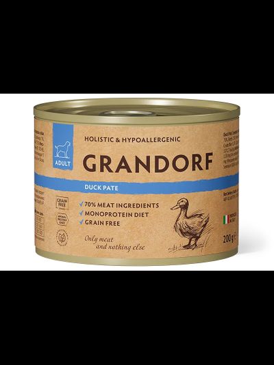 Grandorf (Грандорф) влажный корм (консерва) для собак паштет из утки, 200 г
