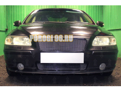Защита радиатора Volvo S60 (I рестайлинг) 2004-2010 black верх PREMIUM (устанавливается вместо штатной)