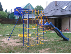 Уличный ДСК Веселый непоседа № 3 с горкой, площадкой и качелями Гнездо и баскетбол в Воронеже