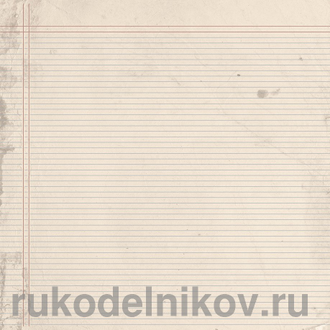 лист бумаги для скрапбукинга "Тетрадь", коллекция "Ретро базовая"