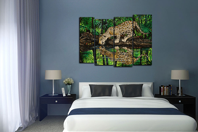 Модульная картина "Хищник на водопое"