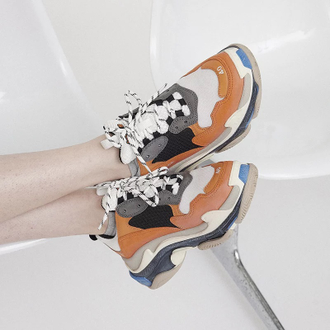 Кроссовки Balenciaga Triple S Orange Grey Black