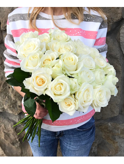 Белые роза 50 см по штучно