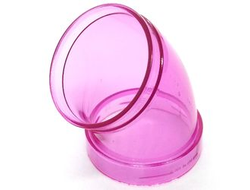 Cylinder Tube, Curved 45 degrees, Trans-Dark Pink (49737 / 6380027)