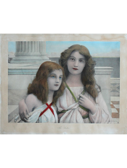 "Сёстры" литография, акварель Henry Ryland / Raphael Tuck&Sons 1906 год