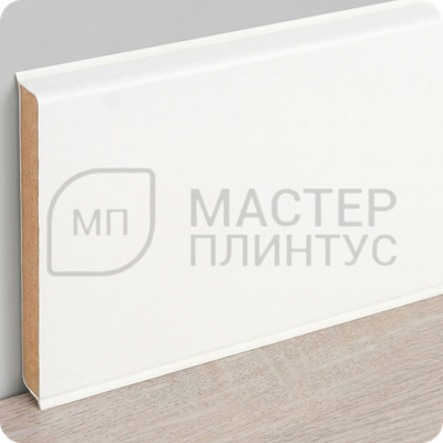 Напольный плинтус с мягким краем Dollken cubu flex life, высота 100 мм. толщина 11 мм. цвет белый