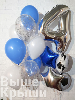 Связка шаров футбольной тематики "Зенит" с цифрой