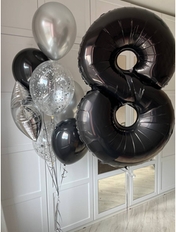 Сет "Черный жемчуг" (7 шариков + 1 цифра)