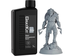 Фотополимерная смола жесткая Gratkit 8k для 3Д-принтера 1kg Серый