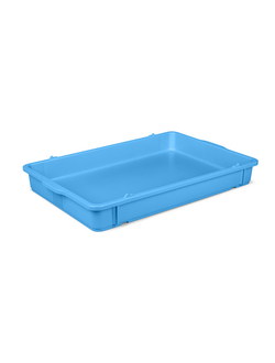 Контейнер для теста 65*43*8 см, прямой, сплошной, голубой, полипропилен