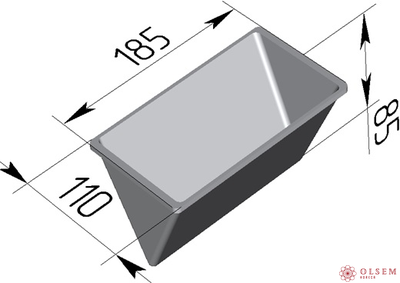 Форма хлебная тостерная Треугольная 3Л(185 х 110 х 85 мм) с ручками
