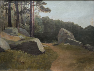 Билибин И.Я. Пейзаж с валунами 1895 г. Холст, масло 33,3Х43,4 (1244)