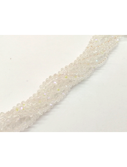 Бусины стеклянные граненные "Рондель", 2 мм, цвет прозрачный бензин (320)