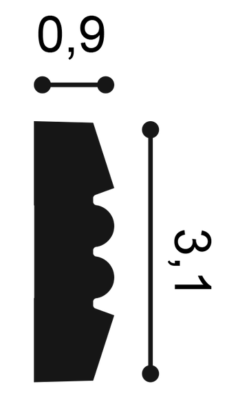 Молдинг P5021 - 3,1*0,9*200см