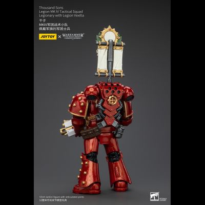 Знаменосец Тысячи Сынов (Warhammer Horus Heresy) - КОЛЛЕКЦИОННАЯ ФИГУРКА 1/18 Thousand sons Legion Legionary with Legion Vexilla (JT5796) - JOYTOY