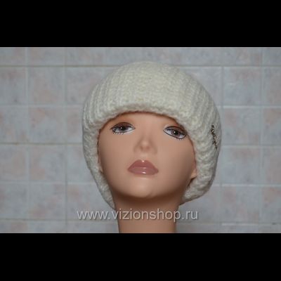 Женская шапка с отворотом Vizio Италия 202 CR белая