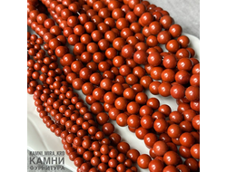 Яшма красная, шары 6,3-6,7/8-8,4/10,5-10,8/11,7-12,2 мм, цена за нить 18 см
