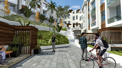 Грузия, пригород Батуми. Видовые таунхаусы, расположенные на холме. Обзор стройки. Green Side 3