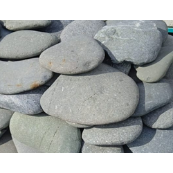 Галька плоская синяя речная, фракция 300-400 мм