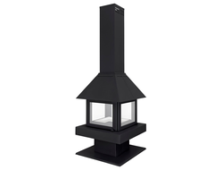 Камин Эклипс островной 4D черный / графит, Экокамин (Россия)