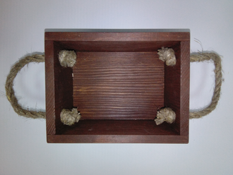 Ящик деревянный глухой с веревочными ручками
