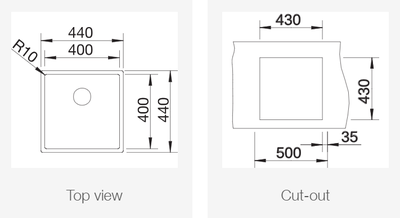Мойка Blanco CLARON 400-IF с отв. арм. InFino, Durinox