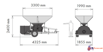 Передвижная вальцовая плющилка влажного зерна с прессом ROmiLL СР1 Simple