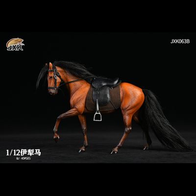 Конь с упряжью (каштановый, вишневый) - Коллекционная ФИГУРКА 1/12 scale Ili horse (JXK063B) - JXK