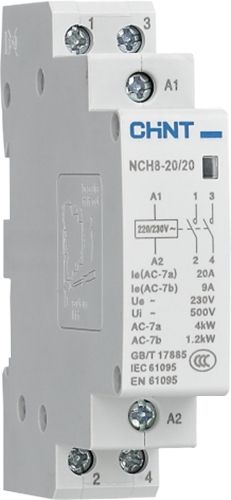 Контактор модульный NCH8-20/20 20А 2НО АС220/230В 50Гц (CHINT)