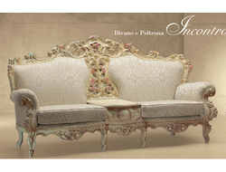 ИТАЛЬЯНСКИЙ  ДИВАН В ДЕРЕВЯННОМ КАРКАСЕ  INCONTRO 537/K - ФАБРИКА MORELLO GIANPAOLO