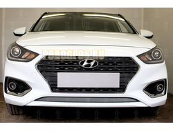 Защита радиатора Hyundai Solaris 2017- chrome