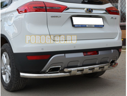 Защита заднего бампера с перемычками d60/42 для Geely Atlas 2018-