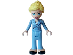 Friends Stephanie  Adult  - Bright Light Blue Suit with Pockets and Buttons, Black Shoes, n/a (frnd632)