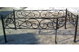 Ограда №10;
Высота полотна - 30 см;
Каркас - труба 20*20/40*40;
Рисунок - труба 15*15;
Цена - 2200 (с лаком+150) р. за п.м.